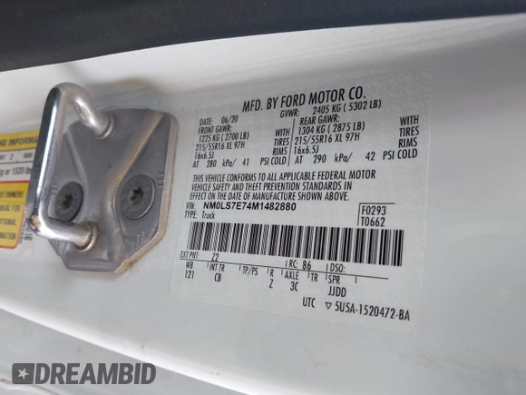 2021 Ford Transit Connect XL with VIN NM0LS7E74M1482880, listed as a IAAI auction lot 42589009 with 110,319 mi miles and . Bid and sale history available at DreamBid. Image 9.