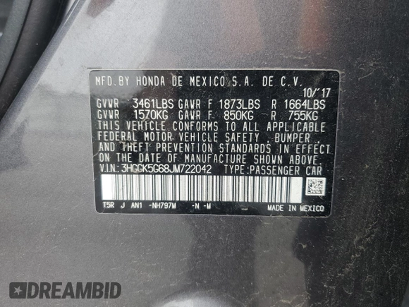 2018 Honda Fit Sport with VIN 3HGGK5G68JM722042, listed as a Copart auction lot 71813124 with Not Provided miles and Salvage Title. Bid and sale history available at DreamBid. Image 15.