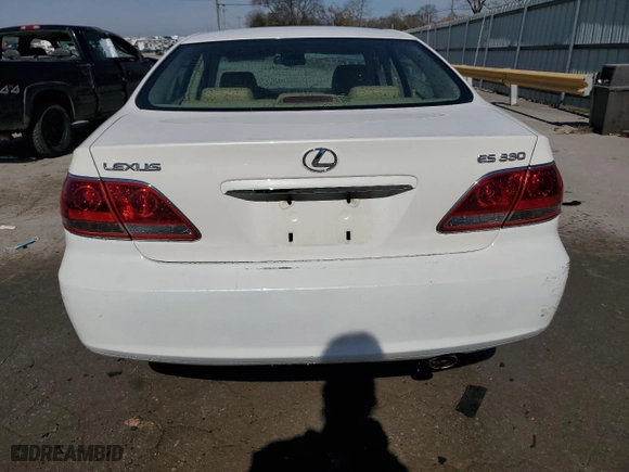 2006 Lexus ES 330 with VIN JTHBA30G465156394, listed as a Copart auction lot 46320935 with 201,153 mi miles and Salvage Title. Bid and sale history available at carsss.com. Image 6.