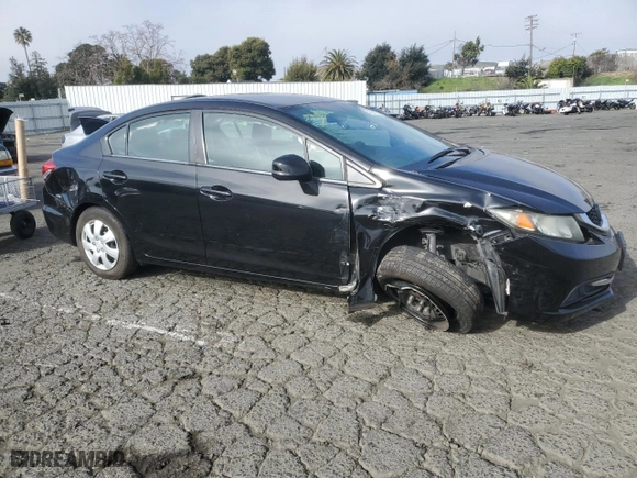 2013 Honda Civic Sdn LX with VIN 2HGFB2F50DH561904, listed as a Copart auction lot 42264285 with 165,218 mi miles and Salvage Title. Bid and sale history available at carsss.com. Image 4.