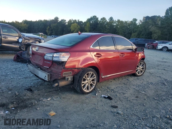 2010 Lexus HS with VIN JTHBB1BA1A2029767, listed as a Copart auction lot 75649754 with Not Provided miles and Salvage Title. Bid and sale history available at carsss.com. Image 3.