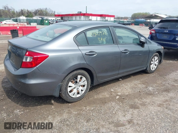 2012 Honda Civic LX z VIN 19XFB2F52CE389822, wystawiony jako IAAI lot #41960928 z przebiegiem 66 170 mil mil oraz . Historia ofert i sprzedaży dostępna na DreamBid. Obrazek 4.