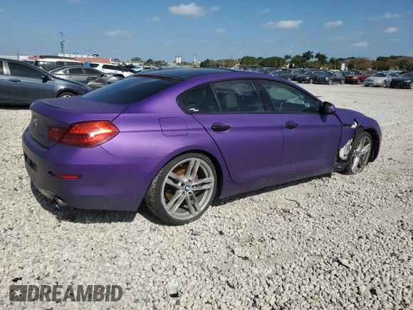 2013 BMW 6 Series 640i with VIN WBA6A0C58DDZ03250, listed as a Copart auction lot 52081974 with 146,345 mi miles and Salvage Title. Bid and sale history available at DreamBid. Image 3.