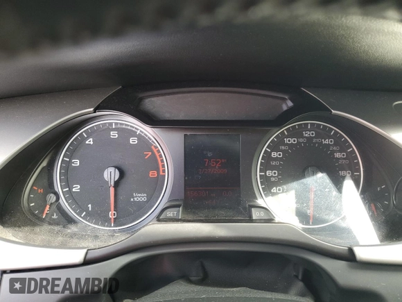 2009 Audi A4 2.0T Prem with VIN WAUJF78K09N051142, listed as a Copart auction lot 50456155 with 156,301 mi miles and Salvage Title. Bid and sale history available at carsss.com. Image 9.
