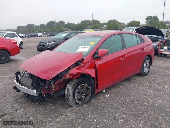 2020 Hyundai Ioniq Hybrid Blue with VIN KMHC65LC8LU228688, listed as a IAAI auction lot 41368879 with 116,100 mi miles. Bid and sale history available at carsss.com. Image 2.
