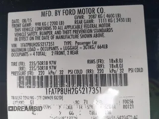 2016 Ford Mustang EcoBoost Premium with VIN 1FATP8UH2G5217351, listed as a IAAI auction lot 41791705 with 84,389 mi miles and . Bid and sale history available at carsss.com. Image 9.