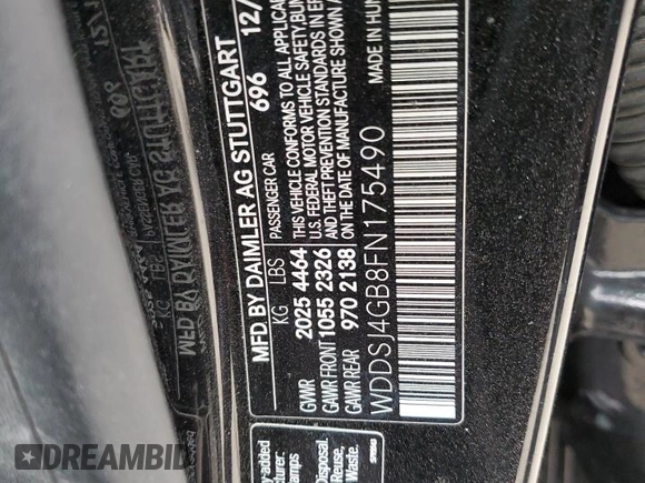 2015 Mercedes-Benz CLA 250 with VIN WDDSJ4GB8FN175490, listed as a Copart auction lot 67878133 with 153,867 mi miles and . Bid and sale history available at DreamBid. Image 14.