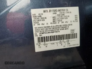 2018 Ford Edge SEL with VIN 2FMPK3J89JBB70870, listed as a Copart auction lot 49619075 with 36,209 mi miles and Salvage Title. Bid and sale history available at carsss.com. Image 13.