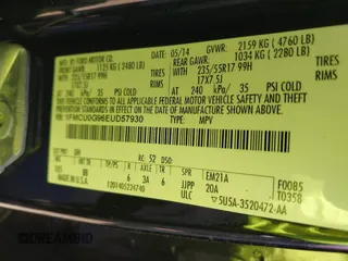 2014 Ford Escape SE z VIN 1FMCU0G96EUD57930, wystawiony jako IAAI lot #42347567 z przebiegiem 169 128 mil mil oraz . Historia ofert i sprzedaży dostępna na DreamBid. Obrazek 9.