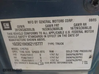 2006 Chevrolet Silverado 1500 LT1 with VIN 1GCEC19V36Z115777, listed as a IAAI auction lot 40671763 with 355,636 mi miles. Bid and sale history available at carsss.com. Image 9.