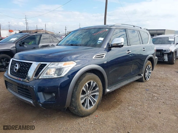 2019 Nissan Armada SL with VIN JN8AY2ND1K9088452, listed as a IAAI auction lot 40732598 with 80,256 mi miles. Bid and sale history available at carsss.com. Image 2.