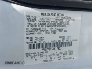 2008 Ford Police Interceptor с VIN 2FAFP71V58X173251, выставлен на аукционе IAAI как лот 42785750 с пробегом Не указан миль и . История ставок и продаж доступна на DreamBid. Изображение 9.