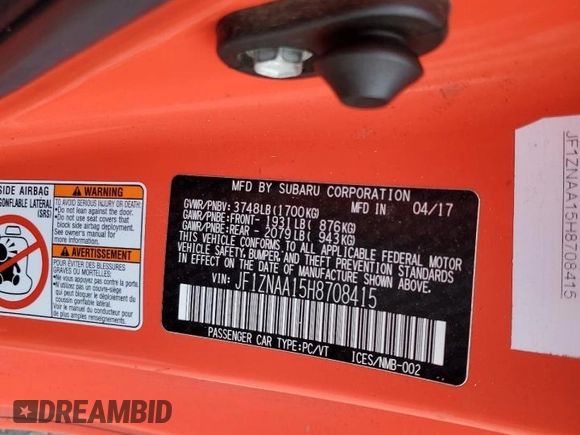 2017 Toyota 86 with VIN JF1ZNAA15H8708415, listed as a Copart auction lot 85242424 with 137,942 mi miles and Clean Title. Bid and sale history available at carsss.com. Image 12.