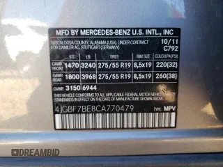 2012 Mercedes-Benz GL-Class GL 450 with VIN 4JGBF7BE8CA770479, listed as a Copart auction lot 76256664 with 161,146 mi miles and Salvage Title. Bid and sale history available at carsss.com. Image 13.