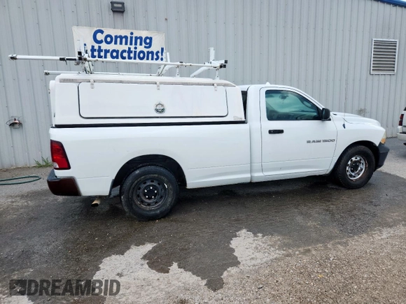 2012 Ram 1500 ST with VIN 3C6JD6DP7CG158765, listed as a Copart auction lot 59503785 with 141,374 mi miles and Clean title. Bid and sale history available at DreamBid. Image 3.