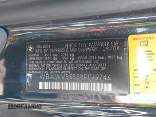 2009 BMW 3 Series 328i xDrive with VIN WBAWV53539P079746, listed as a IAAI auction lot 42205446 with 114,155 mi miles and . Bid and sale history available at carsss.com. Image 9.