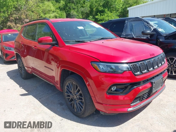 2023 Jeep Compass (RED) Edition with VIN 3C4NJDCN2PT527617, listed as a IAAI auction lot 42000559 with 48,773 mi miles and . Bid and sale history available at carsss.com. Image 1.