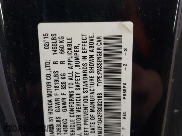 2015 Honda CR-Z with VIN JHMZF1D42FS002188, listed as a Copart auction lot 48686485 with 71,729 mi miles and Salvage Title. Bid and sale history available at carsss.com. Image 12.