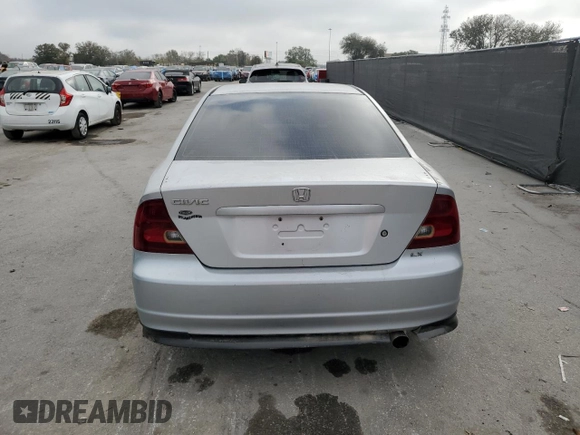 2003 Honda Civic LX with VIN 1HGEM21523L010596, listed as a Copart auction lot 43556365 with 171,154 mi miles and Salvage Title. Bid and sale history available at DreamBid. Image 6.