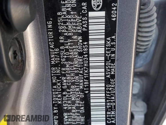 2017 Toyota Camry XLE with VIN 4T1BF1FK7HU341854, listed as a Copart auction lot 51201035 with 76,707 mi miles and Salvage Title. Bid and sale history available at carsss.com. Image 14.
