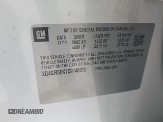 2012 Buick Regal with VIN 2G4GR5EK7C9148079, listed as a IAAI auction lot 42690240 with 128,262 mi miles and . Bid and sale history available at DreamBid. Image 9.