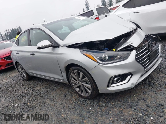 2021 Hyundai Accent Limited with VIN 3KPC34A6XME132842, listed as a IAAI auction lot 41268124 with 52,698 mi miles. Bid and sale history available at carsss.com. Image 1.
