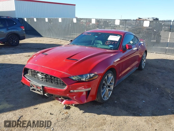2021 Ford Mustang EcoBoost with VIN 1FA6P8TH8M5129026, listed as a IAAI auction lot 41451125 with 52,018 mi miles. Bid and sale history available at carsss.com. Image 2.