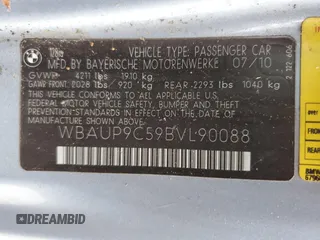 2011 BMW 1 Series 128i с VIN WBAUP9C59BVL90088, выставлен на аукционе Copart как лот 60172155 с пробегом 158 960 миль миль и Чистый • Clean title. История ставок и продаж доступна на DreamBid. Изображение 12.
