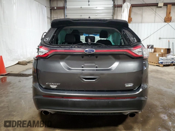 2015 Ford Edge SEL with VIN 2FMTK4J94FBB88522, listed as a Copart auction lot 51311955 with 0 mi miles and Salvage Title. Bid and sale history available at carsss.com. Image 6.
