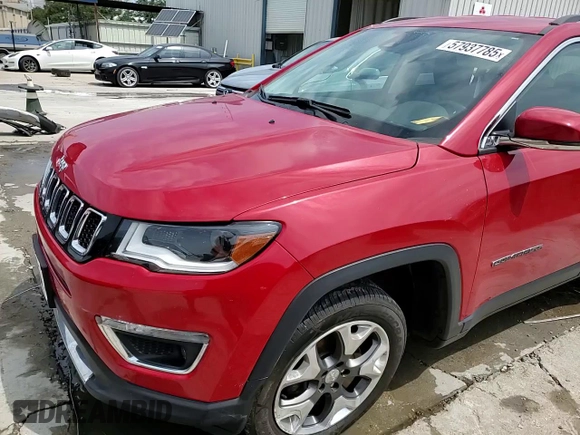 2018 Jeep Compass Limited with VIN 3C4NJCCB2JT358366, listed as a Copart auction lot 57937785 with 72,834 mi miles and Salvage title. Bid and sale history available at DreamBid. Image 14.