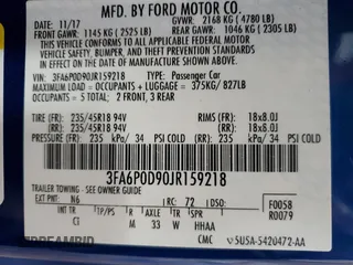 2018 Ford Fusion Titanium с VIN 3FA6P0D90JR159218, выставлен на аукционе Copart как лот 63766945 с пробегом 115 529 миль миль и Списание • Salvage title. История ставок и продаж доступна на DreamBid. Изображение 13.