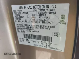 2004 Ford F-150 XL с VIN 1FTPX12504NA86539, выставлен на аукционе IAAI как лот 42430936 с пробегом 196 277 миль миль и . История ставок и продаж доступна на DreamBid. Изображение 9.