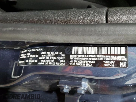 2023 Jeep Renegade Latitude z VIN ZACNJDB12PPP41283, wystawiony jako Copart lot #46307735 z przebiegiem 16 918 mil mil oraz Szkoda całkowita • Salvage title. Historia ofert i sprzedaży dostępna na DreamBid. Obrazek 13.
