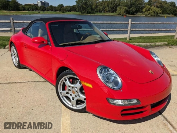 2006 Porsche 911 Carrera S with VIN WP0CB29996S768707, listed as a Copart auction lot 88571295 with 43,202 mi miles and Salvage Title. Bid and sale history available at carsss.com. Image 1.