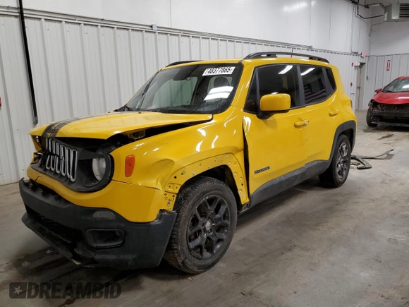 2018 Jeep Renegade Latitude with VIN ZACCJABB5JPJ68563, listed as a Copart auction lot 48377865 with Not provided miles and Salvage title. Bid and sale history available at DreamBid. Image 1.
