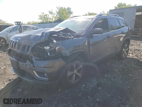 2019 Jeep Cherokee High Altitude with VIN 1C4PJMDX4KD133124, listed as a Copart auction lot 55817625 with 76,621 mi miles and Salvage title. Bid and sale history available at DreamBid. Image 1.