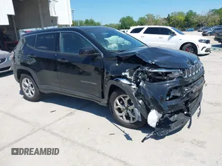 2025 Jeep Compass Sport with VIN 3C4NJDAN5ST547971, listed as a IAAI auction lot 41887675 with 3,147 mi miles and . Bid and sale history available at DreamBid. Image 1.