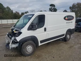 2024 Ram ProMaster Cargo Tradesman with VIN 3C6LRVVG8RE145742, listed as a Copart auction lot 80002054 with 4,576 mi miles and Salvage Title. Bid and sale history available at carsss.com. Image 1.