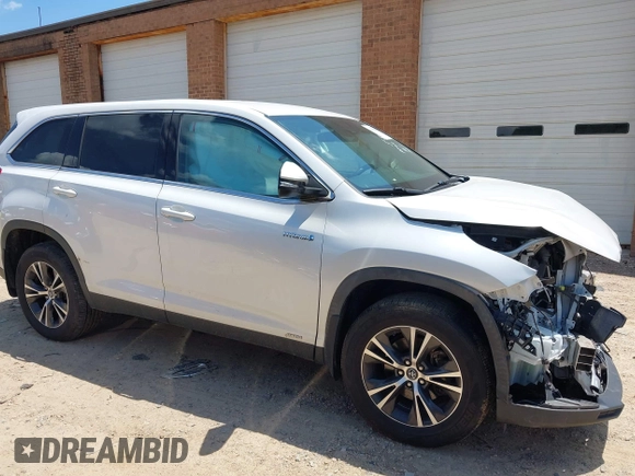 2019 Toyota Highlander Hybrid LE with VIN 5TDBGRFH6KS070611, listed as a IAAI auction lot 42301946 with 78,323 mi miles and . Bid and sale history available at DreamBid. Image 12.