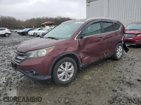 2013 Honda CR-V EX-L with VIN 5J6RM4H70DL086722, listed as a Copart auction lot 52574825 with 216,129 mi miles and Salvage Title. Bid and sale history available at carsss.com. Image 1.