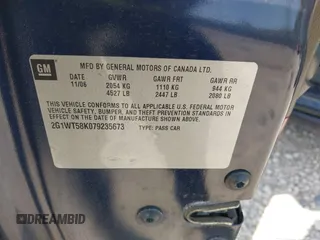 2007 Chevrolet Impala LT with VIN 2G1WT58K079235673, listed as a IAAI auction lot 42081196 with 113,410 mi miles and . Bid and sale history available at DreamBid. Image 9.
