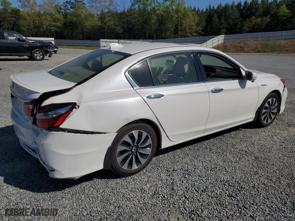 2017 Honda Accord Hybrid EX-L with VIN JHMCR6F54HC019958, listed as a Copart auction lot 51985465 with 49,079 mi miles and Salvage Title. Bid and sale history available at carsss.com. Image 3.