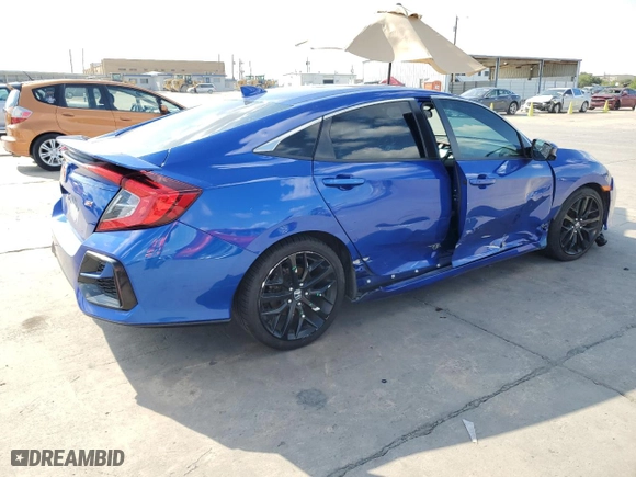 2020 Honda Civic Si Sedan with VIN 2HGFC1E58LH703102, listed as a Copart auction lot 69205434 with 0 mi miles and Clean Title. Bid and sale history available at carsss.com. Image 3.