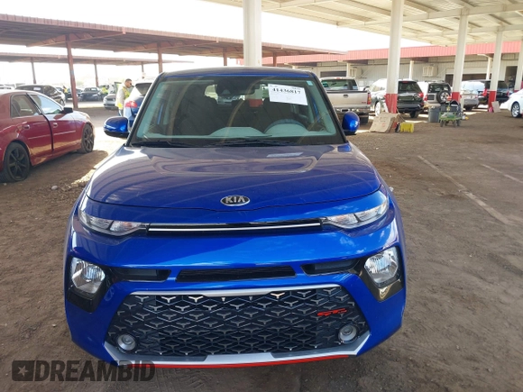 2021 Kia Soul GT-Line with VIN KNDJ63AU6M7740302, listed as a IAAI auction lot 41436817 with 42,182 mi miles and . Bid and sale history available at DreamBid. Image 12.
