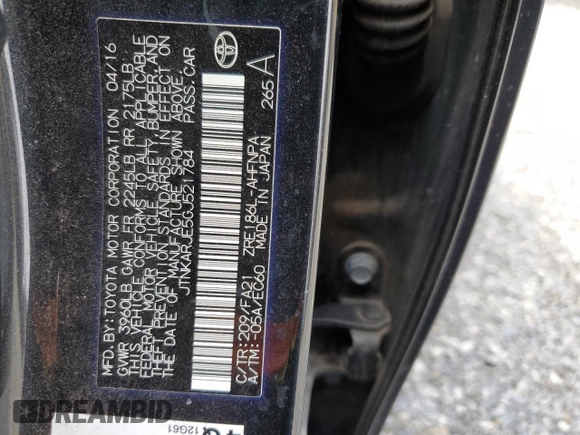 2016 Scion iM with VIN JTNKARJE5GJ521784, listed as a Copart auction lot 53122895 with 144,923 mi miles and Salvage Title. Bid and sale history available at carsss.com. Image 13.
