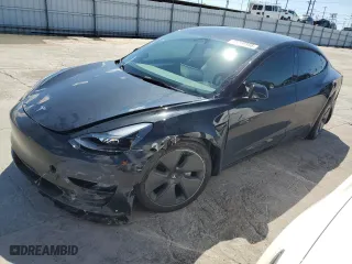 2023 Tesla Model 3 with VIN 5YJ3E1EA2PF680484, listed as a Copart auction lot 48266955 with 38,692 mi miles and Salvage Title. Bid and sale history available at carsss.com. Image 1.