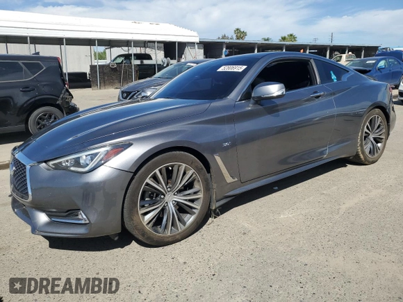 2018 Infiniti Q60 Luxe with VIN JN1EV7EL2JM390826, listed as a Copart auction lot 52806915 with 99,400 mi miles and Salvage title. Bid and sale history available at DreamBid. Image 1.