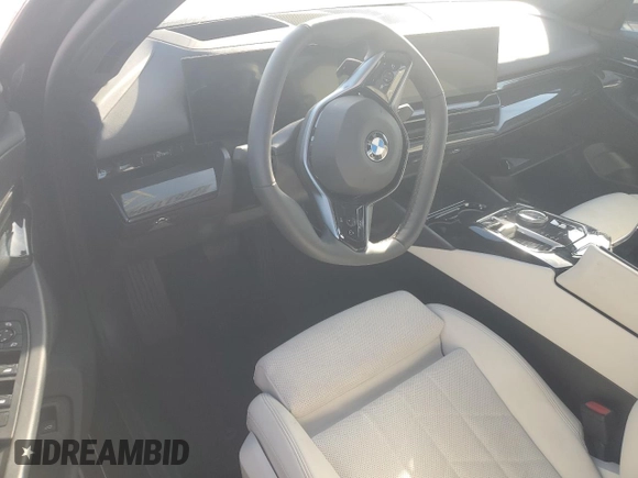 2024 BMW 5 Series 530i with VIN WBA43FJ09RCP87467, listed as a Copart auction lot 77611704 with 0 mi miles and Non Repairable. Bid and sale history available at carsss.com. Image 8.