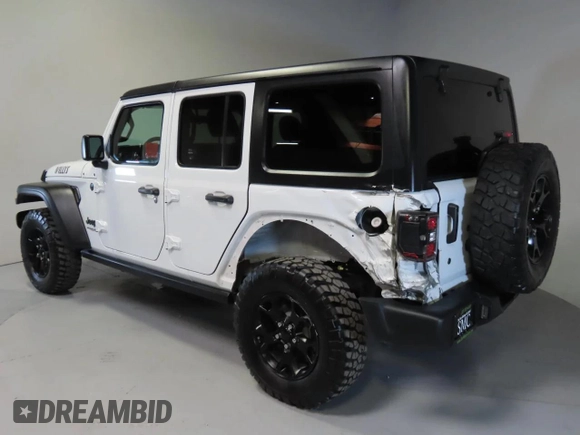 2022 Jeep Wrangler Unlimited Willys Sport with VIN 1C4HJXDN3NW263019, listed as a Copart auction lot 41880705 with 16,231 mi miles and Salvage Title. Bid and sale history available at DreamBid. Image 3.