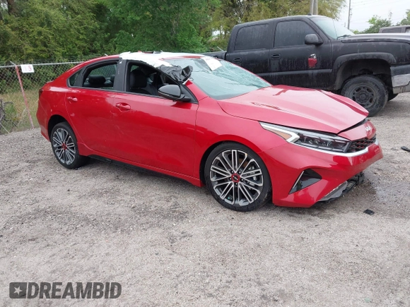 2024 Kia Forte GT with VIN 3KPF44AC7RE782980, listed as a IAAI auction lot 39848375 with 215 mi miles. Bid and sale history available at carsss.com. Image 1.